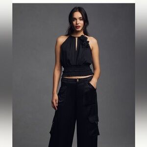 By Anthropologie Floral Halter Top